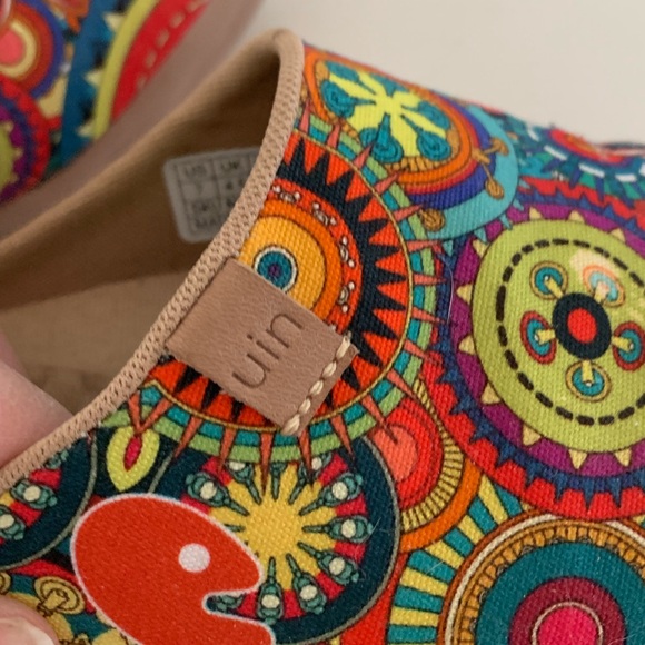 UIN Mules Clogs Blossom Malaga Colorful Multicolor Fun Vibrant Art Cotton Size 7 - Picture 5 of 7